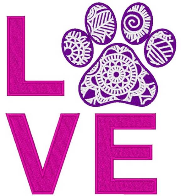 Picture of Paw Print Love Machine Embroidery Design