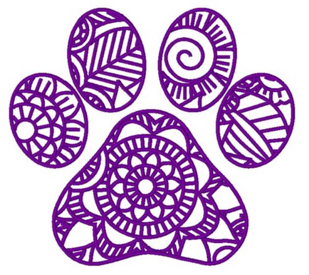 Picture of Mandala  Paw Print Machine Embroidery Design