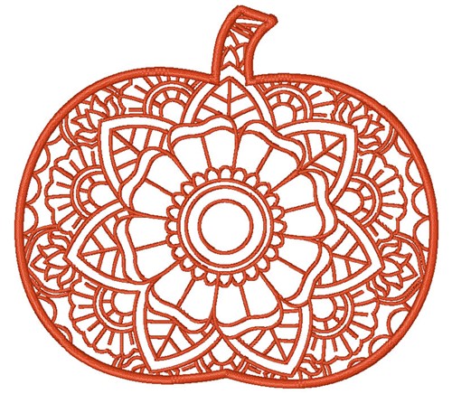 Pumpkin Mandala Machine Embroidery Design