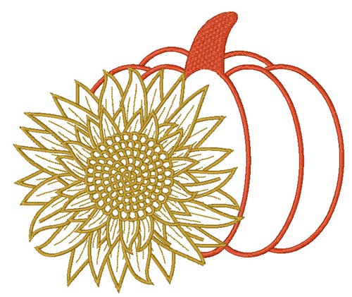 Pumpkin Sunflower Machine Embroidery Design