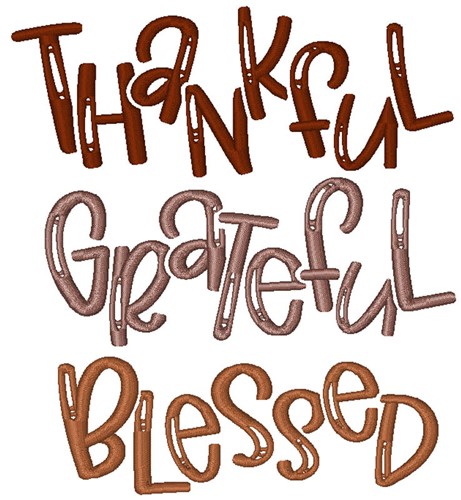 Thankful Grateful Blessed Machine Embroidery Design