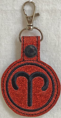 ITH Aries Key Fob Machine Embroidery Design
