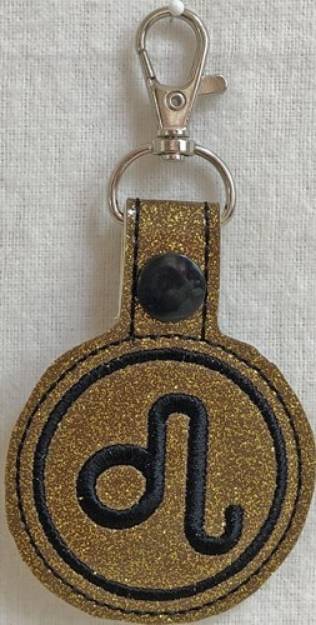 Picture of ITH Leo Key Fob Machine Embroidery Design