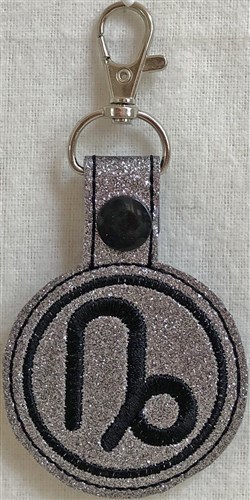 ITH Capricorn Key Fob Machine Embroidery Design
