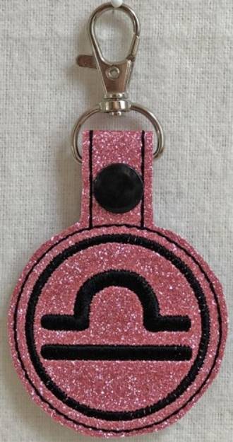 Picture of ITH Libra Key Fob Machine Embroidery Design