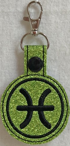 ITH Pisces Key Fob Machine Embroidery Design