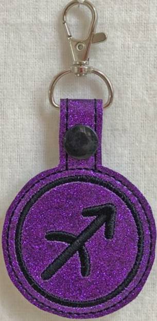Picture of ITH Sagittarius Key Fob Machine Embroidery Design