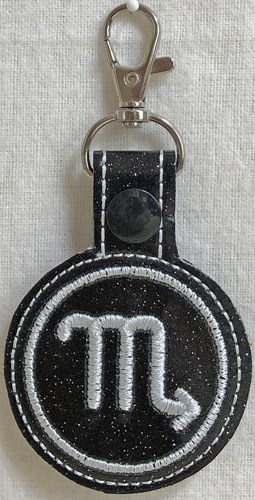 ITH Scorpio Key Fob Machine Embroidery Design
