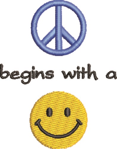 Peace & Happy Machine Embroidery Design