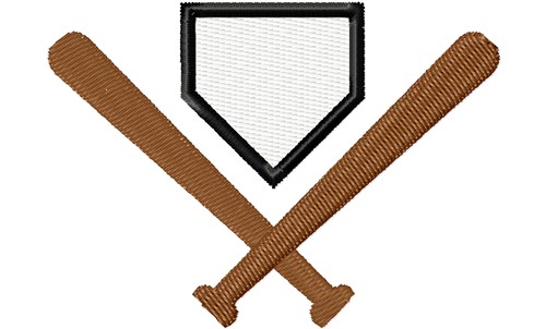 Baseball Bats & Plate Machine Embroidery Design