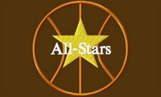 Picture of All Stars Basketball Machine Embroidery Design