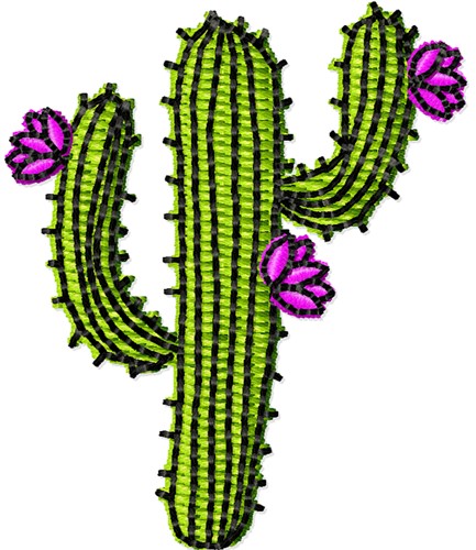 Cactus Bloom Machine Embroidery Design