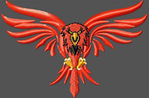 Red Hawk Machine Embroidery Design