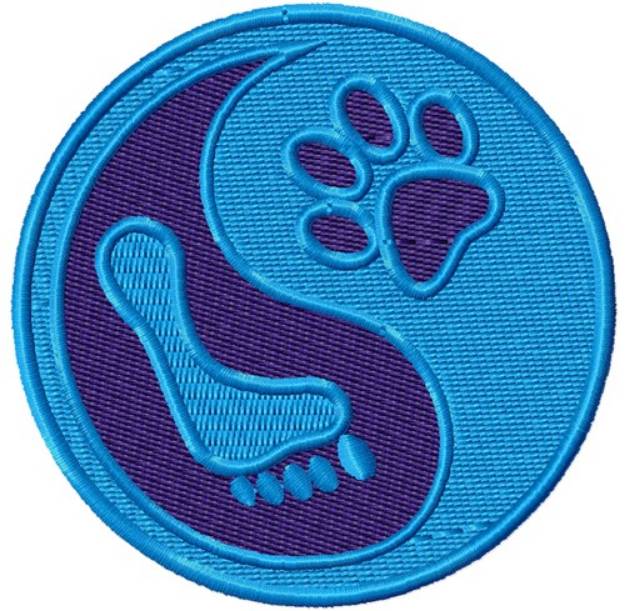 Picture of Yin Yang Foot Paw Machine Embroidery Design