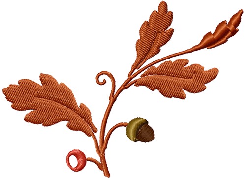 Oak Branch Machine Embroidery Design