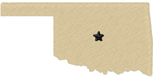 Oklahoma With Capital Star Machine Embroidery Design