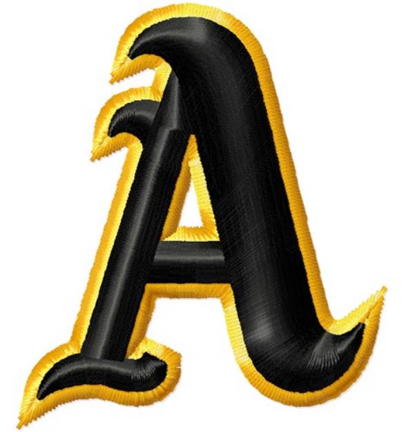 Picture of 3-D Letter A Machine Embroidery Design