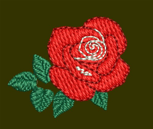 1 Inch Rose Machine Embroidery Design