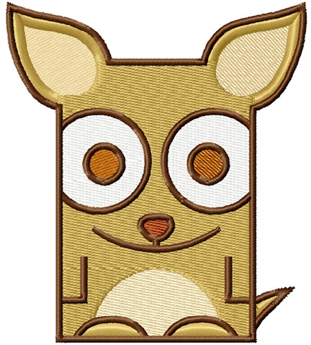 Square Chihuahua Machine Embroidery Design