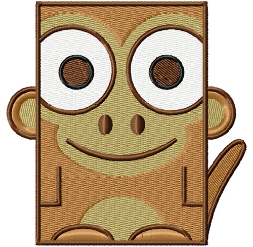 Square Monkey Machine Embroidery Design
