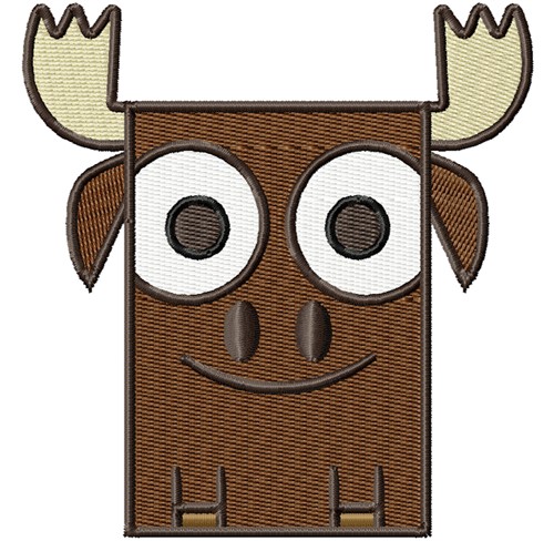 Square Moose Machine Embroidery Design