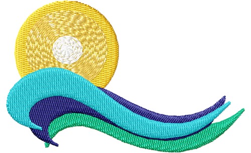 Sunny Waves Machine Embroidery Design