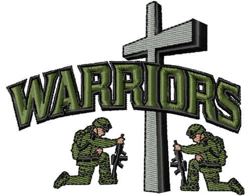 Warriors at Cross Machine Embroidery Design