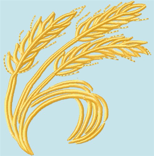 Bent Wheat Machine Embroidery Design