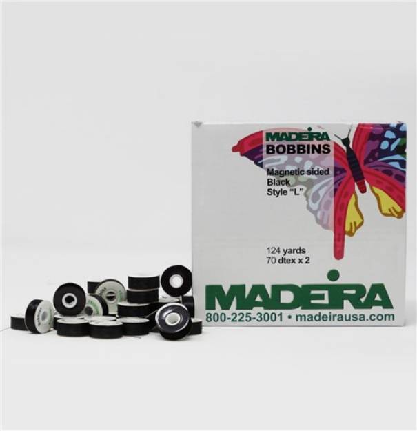Picture of Madeira Magnetic Bobbin L Black Embroidery Bobbins