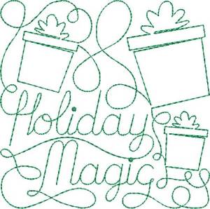 Picture of Free Motion Christmas 6 Machine Embroidery Design