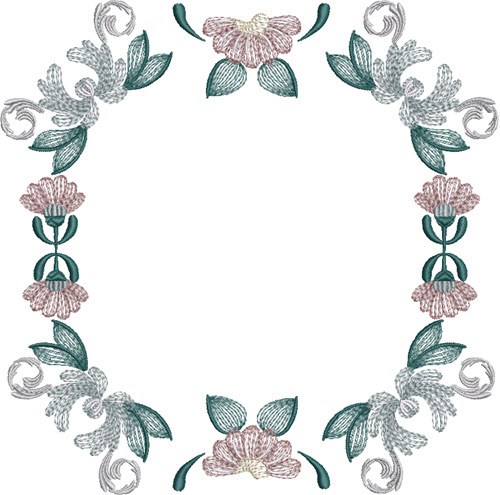 Fancy Floral Oval Machine Embroidery Design