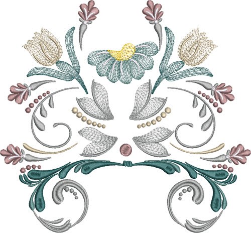 Floral Tulips Machine Embroidery Design