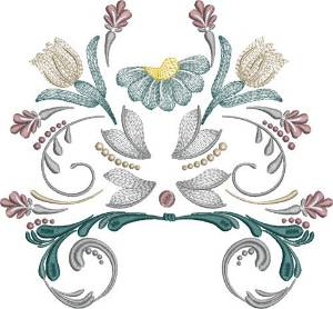 Picture of Floral Tulips Machine Embroidery Design