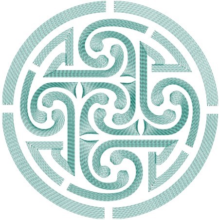 Rippled Tribal Symbol Machine Embroidery Design