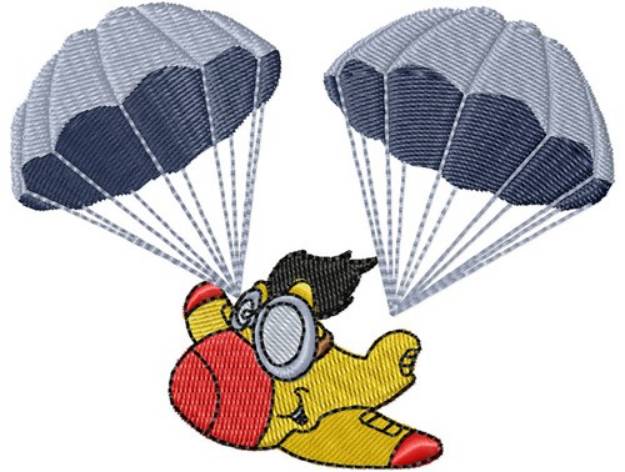 Picture of Plane with Parachutes Machine Embroidery Design