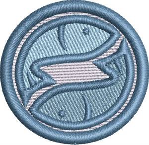 Picture of Pisces Symbol Cap Machine Embroidery Design