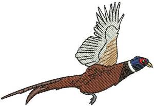 Picture of Pheasant in Flight Machine Embroidery Design