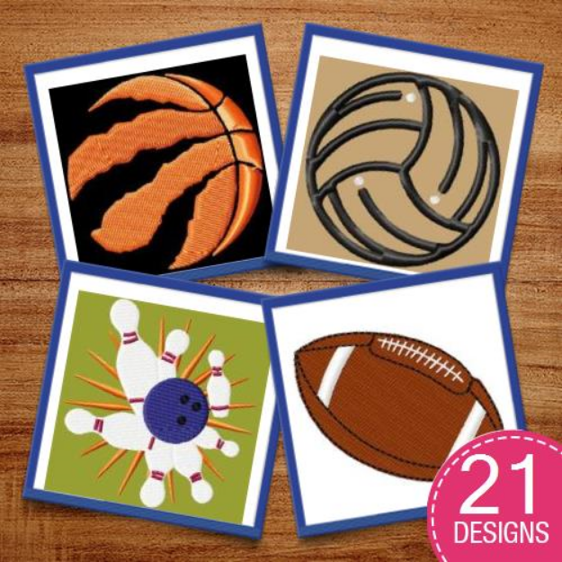 Picture of Sports Balls Embroidery Design Pack