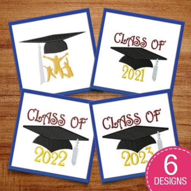 Picture of Graduation Caps Embroidery Design Pack