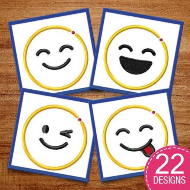 Picture of Happy Faces Embroidery Design Pack