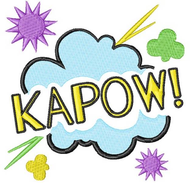 Picture of Comic Cloud Kapow Machine Embroidery Design