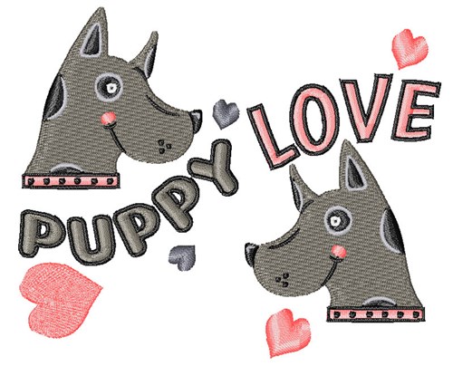 Puppy Lovw Machine Embroidery Design