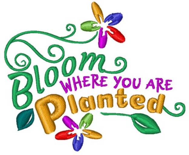 Picture of Bloom Where You Are Planted Machine Embroidery Design