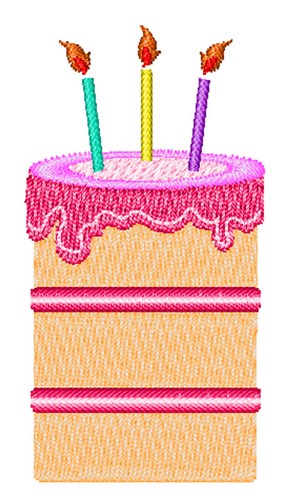 Birthday Cake Machine Embroidery Design
