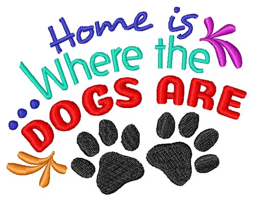 Home With The Dogs Machine Embroidery Design