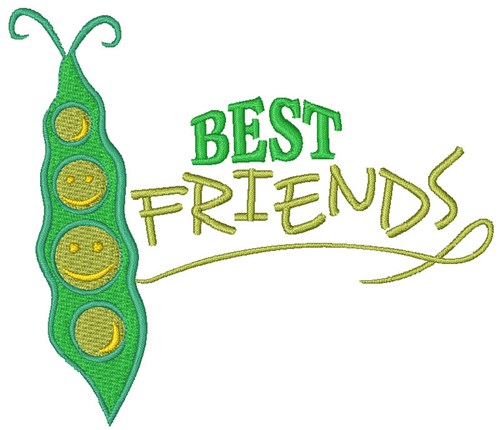 Best Friends Pea Pod Machine Embroidery Design