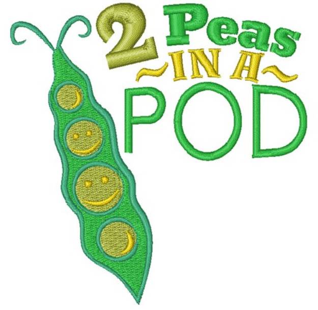 Picture of 2 Peas In A Pod Machine Embroidery Design