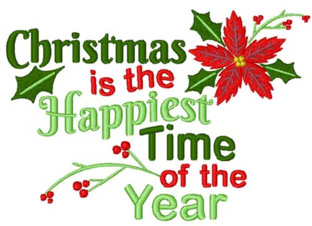 Picture of Christmas Is A Happy Time Machine Embroidery Design