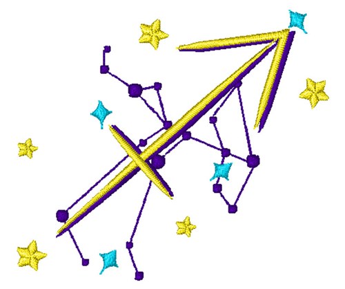 Sagittarius Constellation Machine Embroidery Design