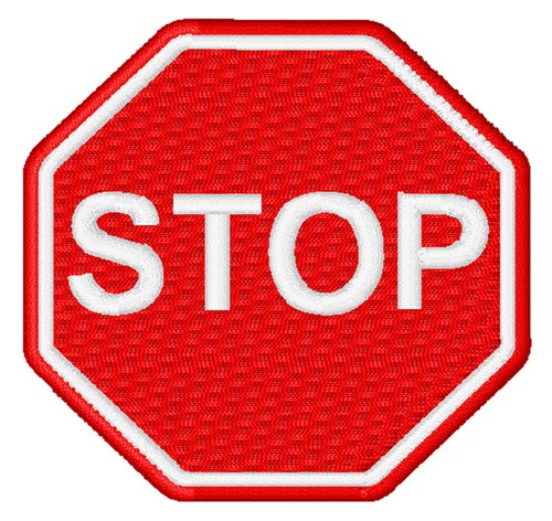 Stop Sign Machine Embroidery Design